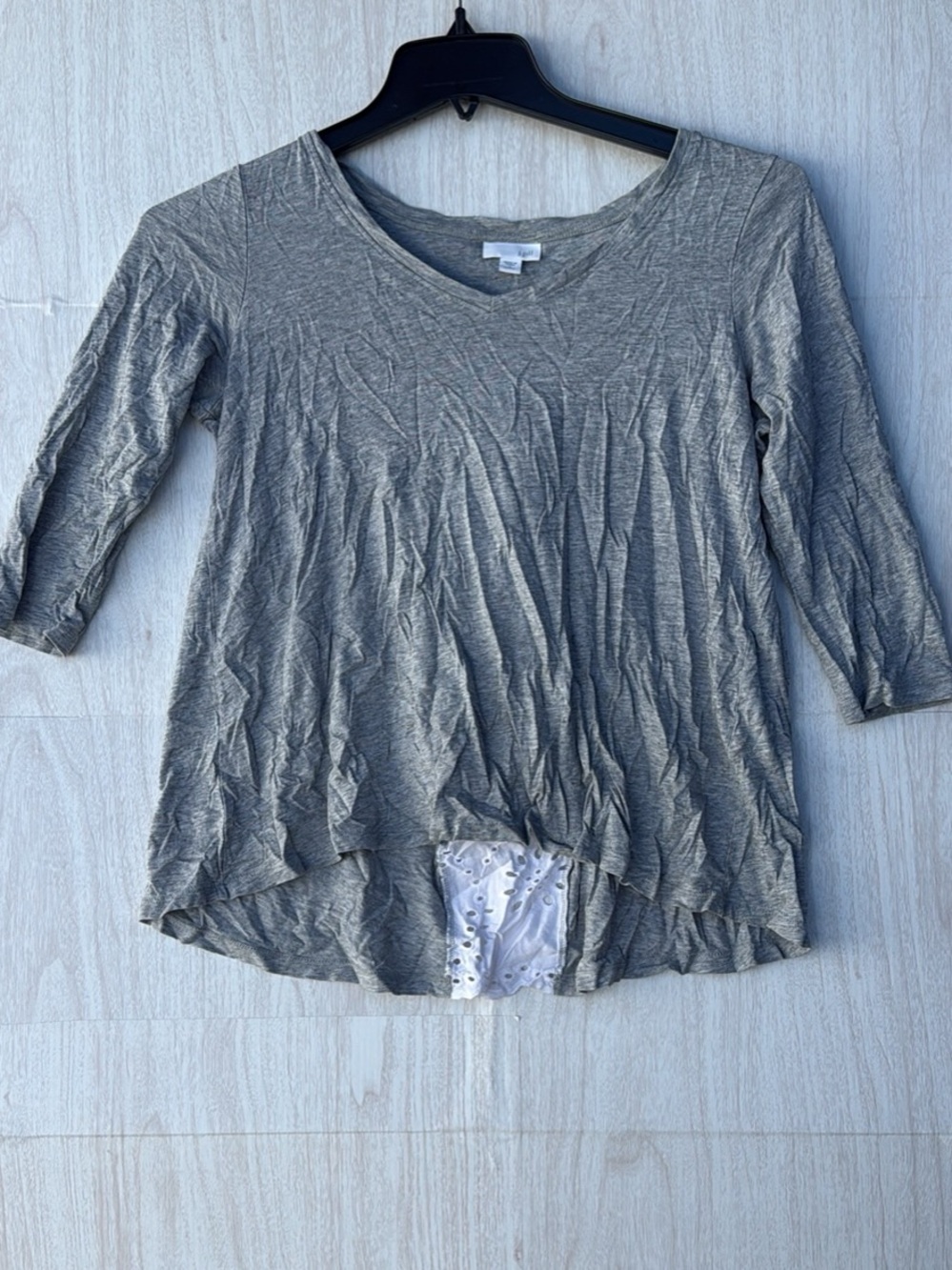 J. Jill Gray V-Neck High-Low Long Sleeve Top